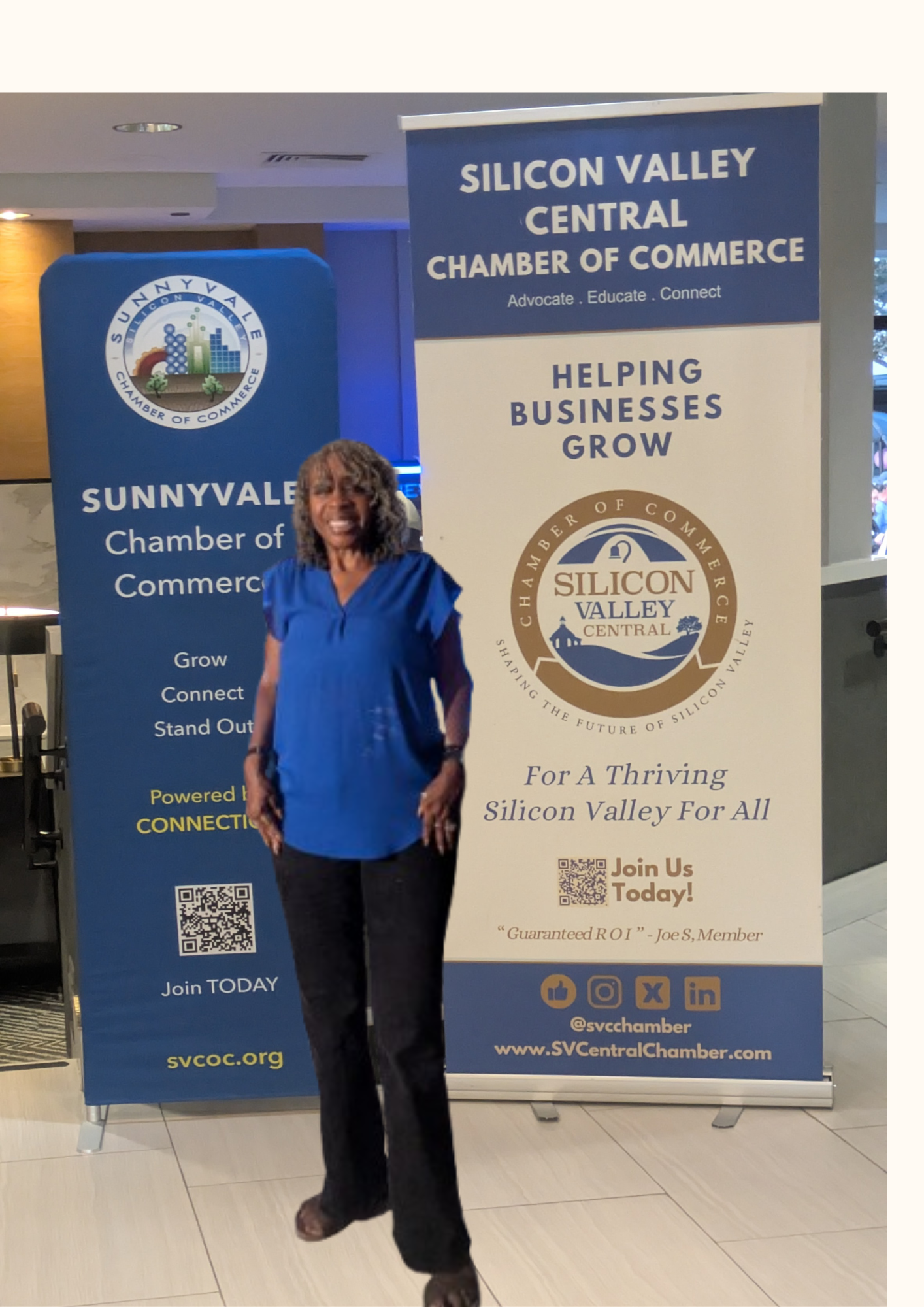 Me in front of chamber signs